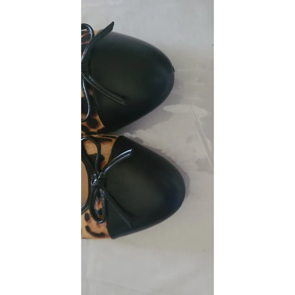 J.Crew Animal Print Calf Hair Loafer Flats Shoes Cap Toe Size 9 Women's